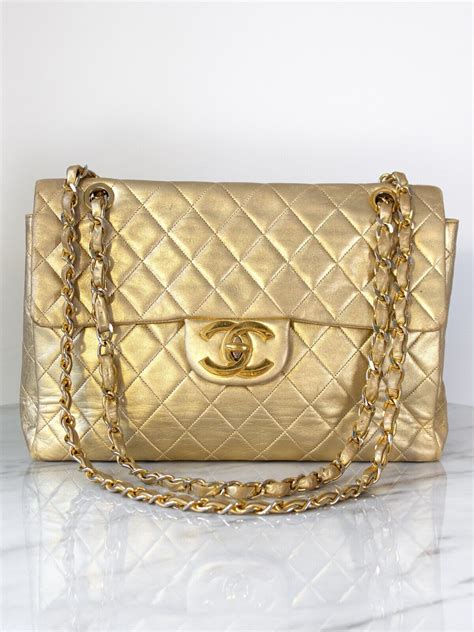 chanel gold xl gold flap